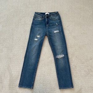 Vervet ripped straight ankle jeans